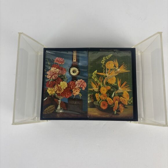 Stardust Nu-Vue Sealed Playing Cards Double Deck in Case Flowers - Picture 2 of 9